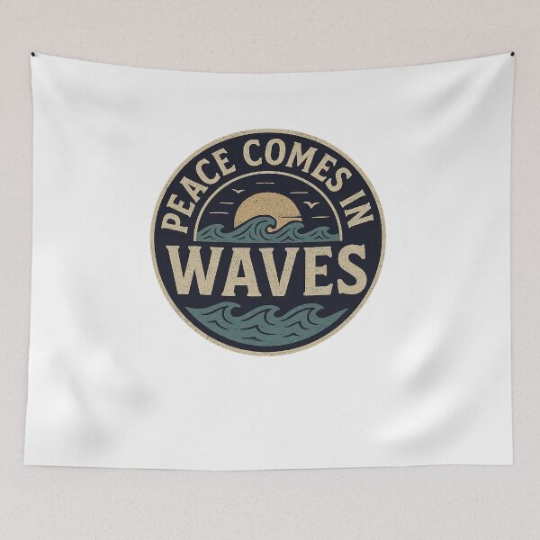 Item preview, Peace Comes in Waves - Nautical Ocean Sailing Design designed and sold by ElkeD.