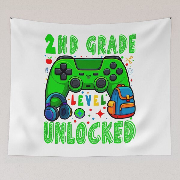 Item preview, 2nd Grade Level Unlocked – Gamer Style Back to School Design designed and sold by tigger shop.