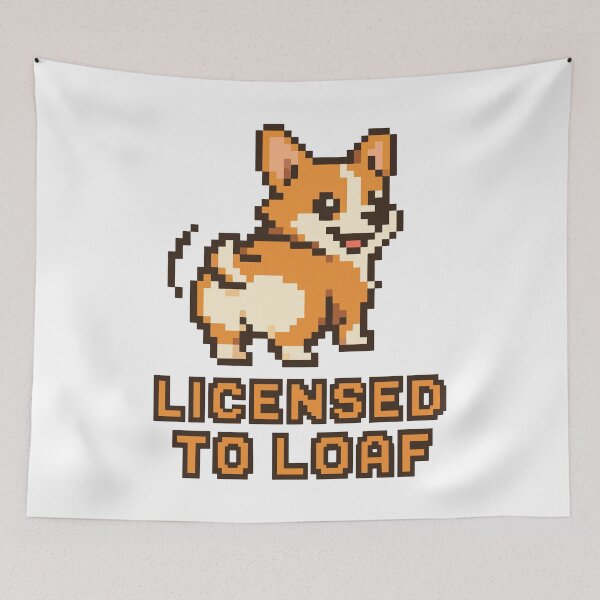 Item preview, Licensed to Loaf – Pixel Corgi Wiggle Design designed and sold by NaturePixel.