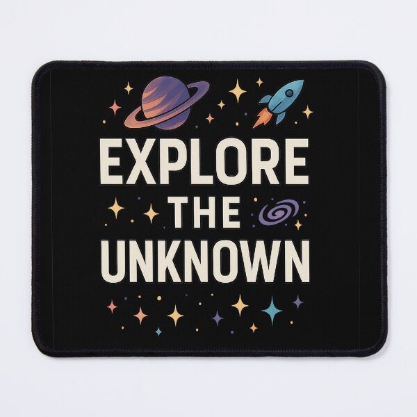Item preview, Explore the Unknown - Futuristic Typography Space Art designed and sold by PastimeMastery.