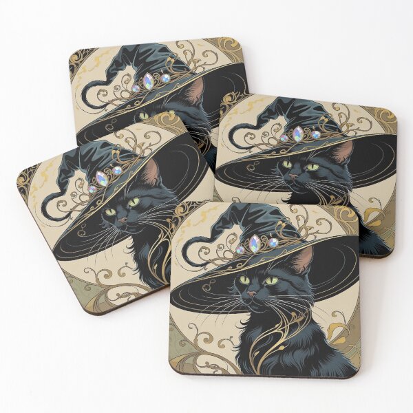 Item preview, Elegant Witch Cat Familiar designed and sold by Edenglow Prints & Peculiars.