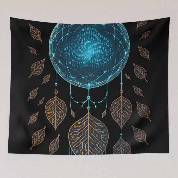Item preview, Cyber Dreamcatcher Spiritual Talisman designed and sold by MysticArtisan.