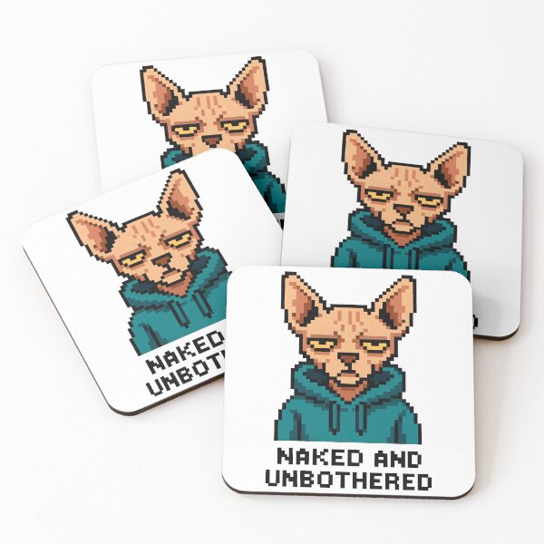 Item preview, Naked and Unbothered – Pixel Sphynx Cat in Hoodie designed and sold by NaturePixel.