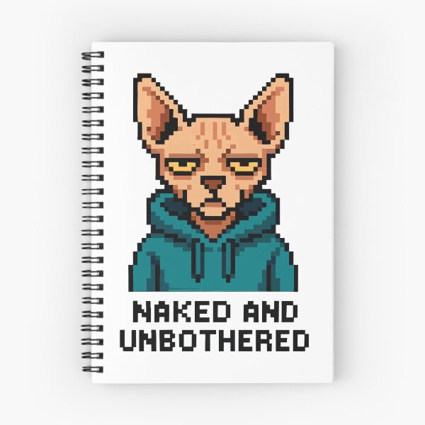 Item preview, Naked and Unbothered – Pixel Sphynx Cat in Hoodie designed and sold by NaturePixel.