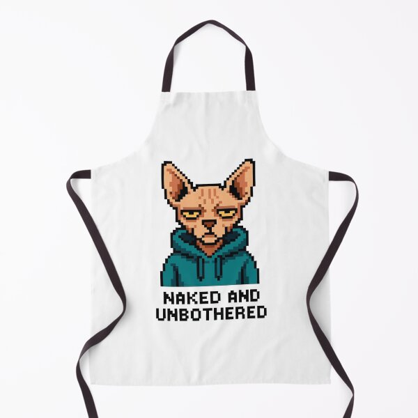 Item preview, Naked and Unbothered – Pixel Sphynx Cat in Hoodie designed and sold by NaturePixel.
