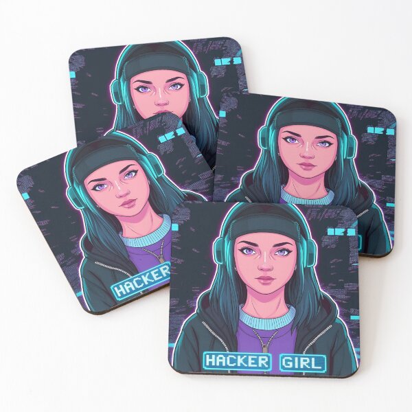 Item preview, Hacker girl surrounded by glitch effects7 designed and sold by Neon G.