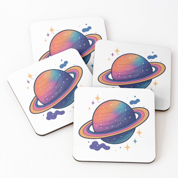 Item preview, Colorful Planet with Rings - Cosmic Space Art designed and sold by PastimeMastery.