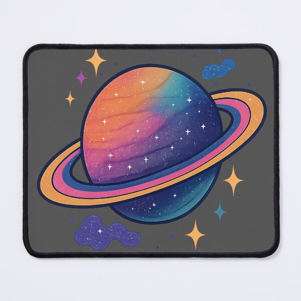 Item preview, Colorful Planet with Rings - Cosmic Space Art designed and sold by PastimeMastery.