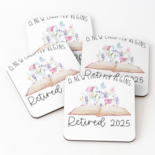 Item preview, Summer Floral Book Teacher Retirement, A New Chapter Begins Retired 2025 designed and sold by Run to Creations.