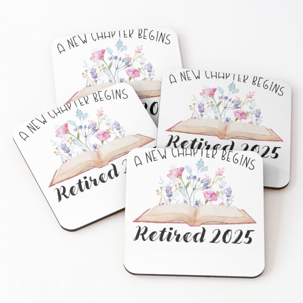 Item preview, Floral Book Teacher Retirement, A New Chapter Begins Retired 2025 designed and sold by Run to Creations.