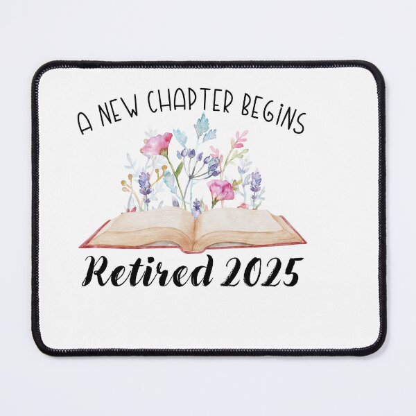 Item preview, Floral Book Teacher Retirement, A New Chapter Begins Retired 2025 designed and sold by Run to Creations.