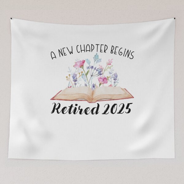 Item preview, Floral Book Teacher Retirement, A New Chapter Begins Retired 2025 designed and sold by Run to Creations.