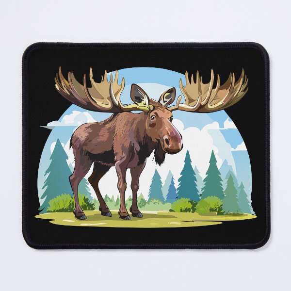 Item preview, Depiction of moose with bold antlers, Moose buck or elk full body vector illustration, Bull moose alces standing (Alces alces) designed and sold by Danler.