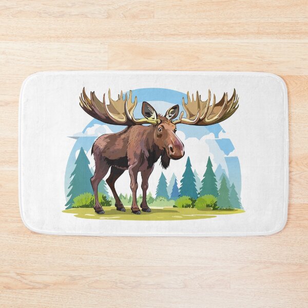 Item preview, Representación de un alce con astas prominentes, ilustración vectorial de cuerpo entero de un alce macho o wapití, alce macho de pie (Alces alces) designed and sold by Danler.