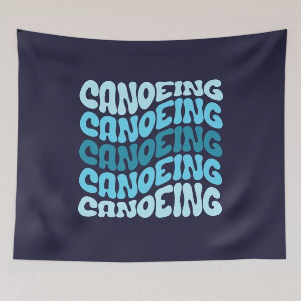 Item preview, Canoeing Blue Wavy Retro Canoe Lover Canoeist designed and sold by StrideSuccess.