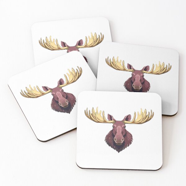 Item preview, Depiction of moose with bold antlers, Moose buck head (Alces alces) designed and sold by Danler.