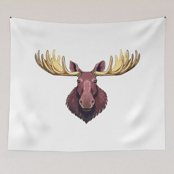 Item preview, Depiction of moose with bold antlers, Moose buck head (Alces alces) designed and sold by Danler.