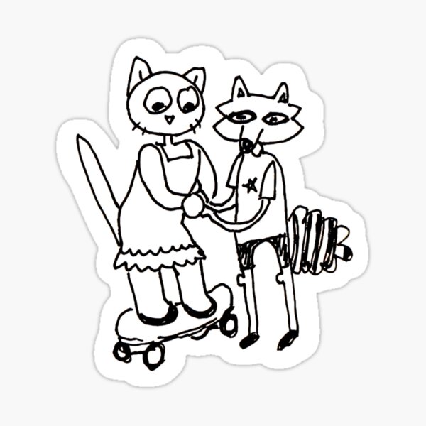 Item preview, Skateboard Billie and Mittens designed and sold by alexcreatesart.