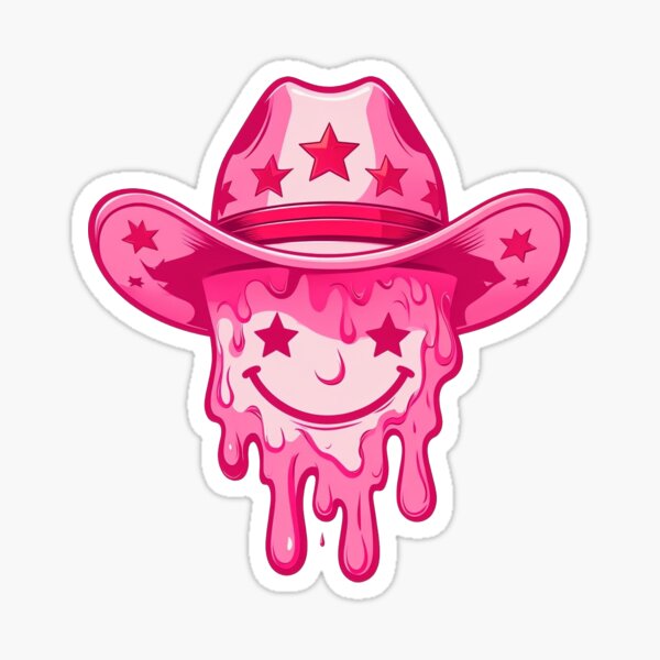 Melty Pink Star Cowboy Sticker