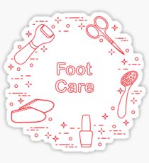 Tools for pedicure. Personal care. Sticker