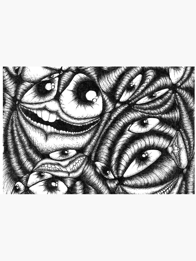 Thumbnail 4 of 4, Zipper Pouch, Abstract Black & White Eye Art designed and sold by Eclectic-Kim.