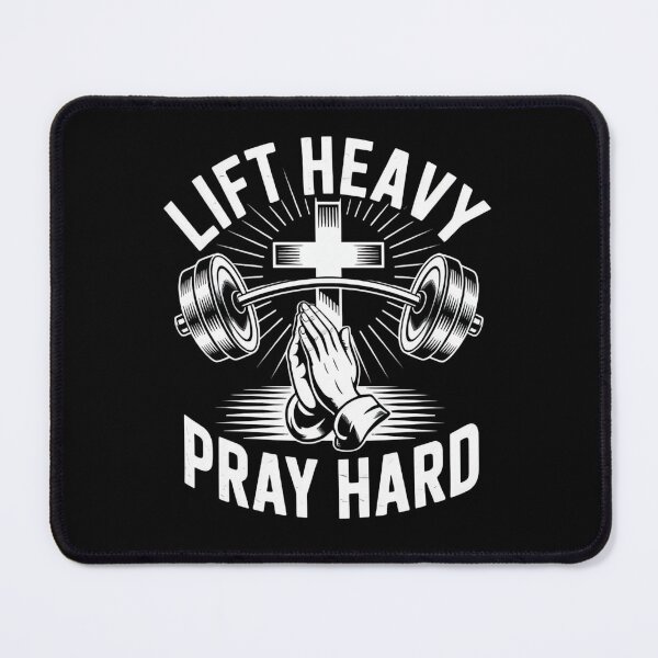 Item preview, Lift Heavy Pray Hard – Christian Fitness Cross & Barbell Design designed and sold by ARTReMi.