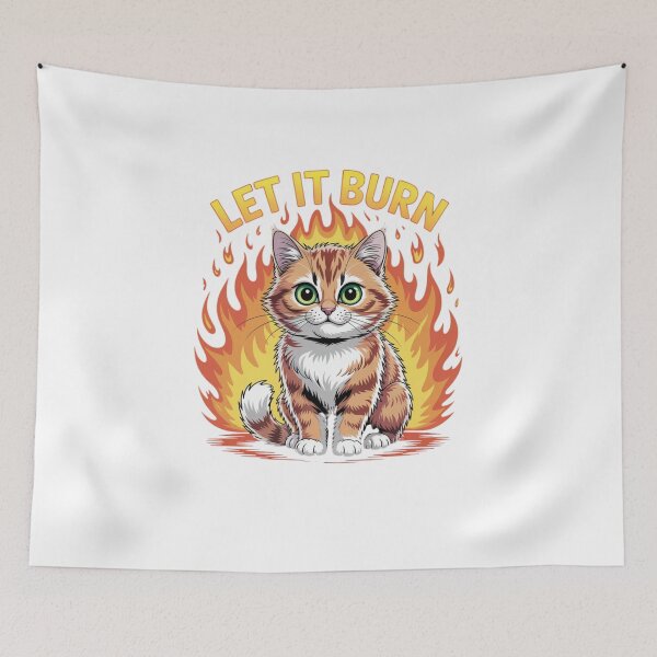 Item preview, Let It Burn Chaos Cat Meme designed and sold by Mateusz Majcherek.