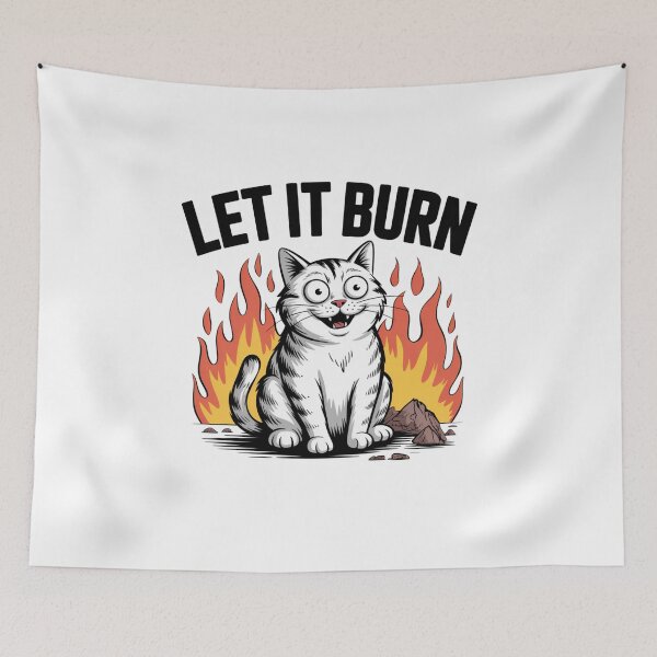 Item preview, Let It Burn Chaos Cat Meme designed and sold by Mateusz Majcherek.