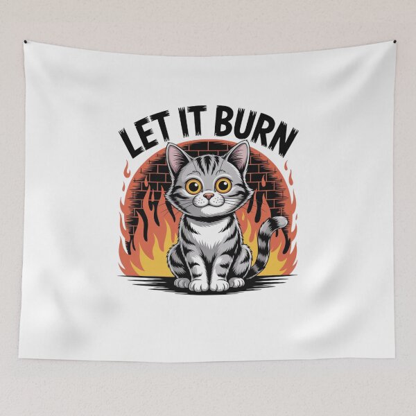 Item preview, Let It Burn Chaos Cat Meme designed and sold by Mateusz Majcherek.