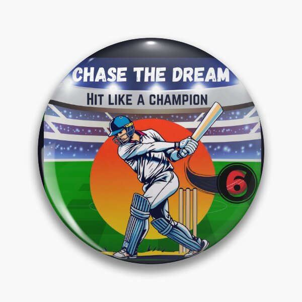 Item preview, Cricket: Hit like a champion: Chase the Dream – Cricket Power Hit 6 designed and sold by alkareem-ca.