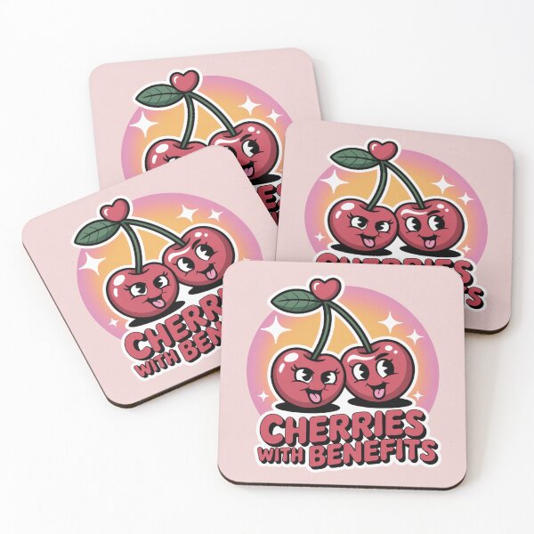 Item preview, ? Cherries With Benefits - Naughty & Cute Fruit Sticker | designed and sold by Arthoughts.
