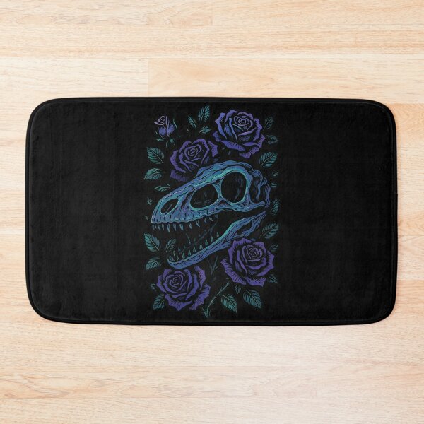 Item preview, Dinosaur Velociraptor Skull Rose Floral Goth designed and sold by TomFrontierArt.
