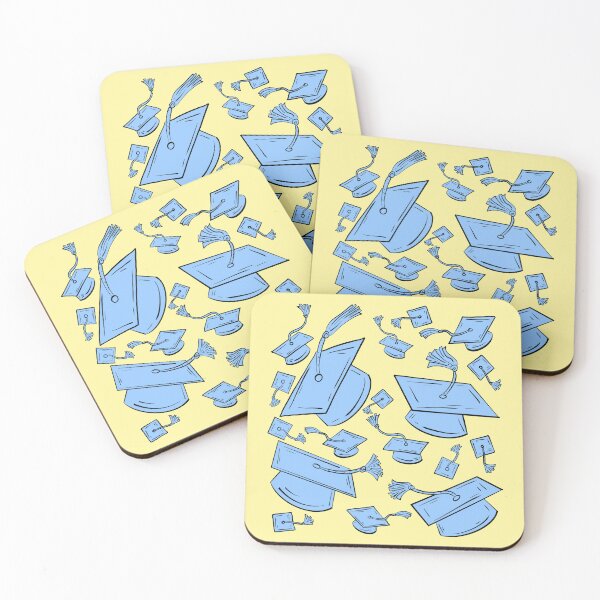 Item preview, Blue Gender Colors Graduation Caps with yellow Background  designed and sold by missmann.