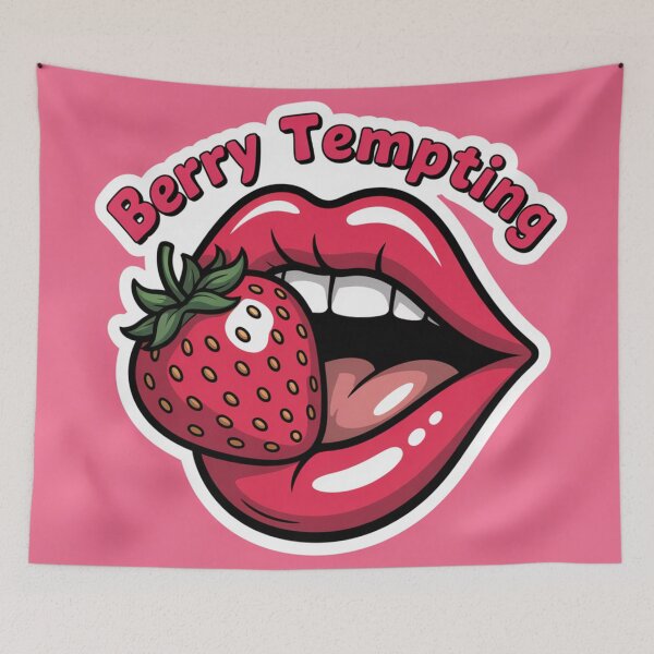 Artikelvorschau, Berry Tempting - Flirtende Erdbeerlippen Sticker entworfen und verkauft von Arthoughts.