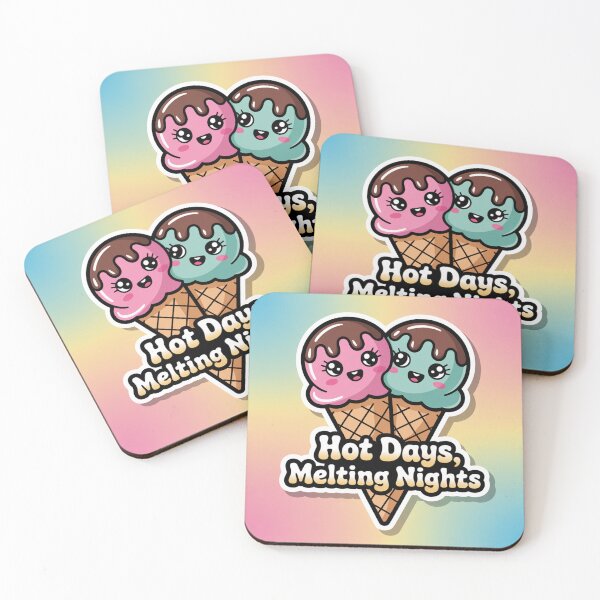 Item preview, Hot Days, Melting Nights - Cute Naughty Ice Cream Sticker  designed and sold by Arthoughts.
