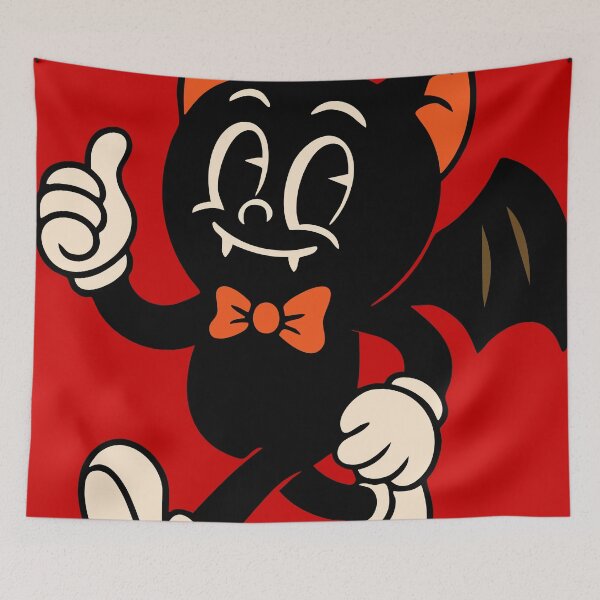Item preview, Retro Bat – Funny Halloween Cartoon with Bow Tie designed and sold by Print-Zoo.