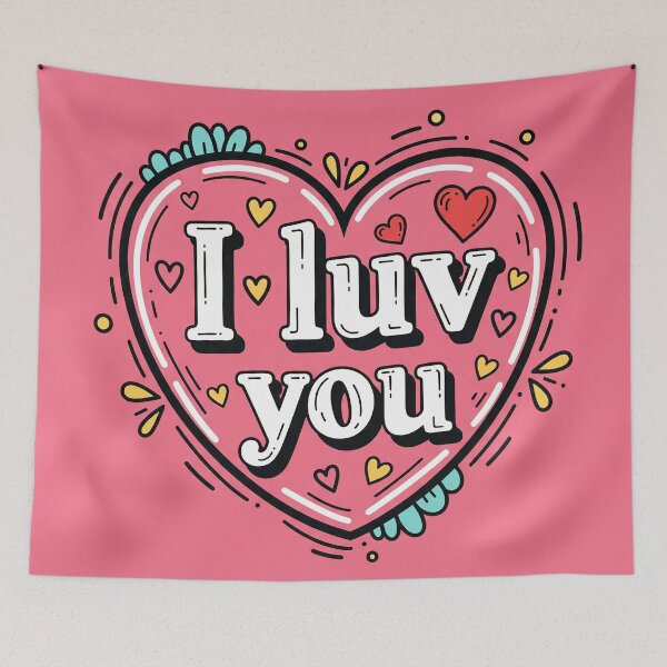 Item preview, I Luv You (Pink Heart) designed and sold by Owcomm.