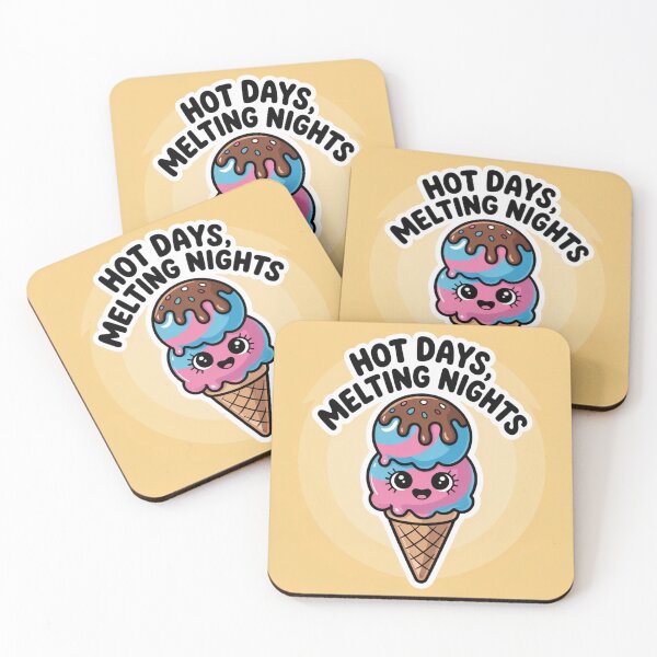 Item preview, Hot Days, Melting Nights - Cute Naughty Ice Cream Sticker designed and sold by Arthoughts.