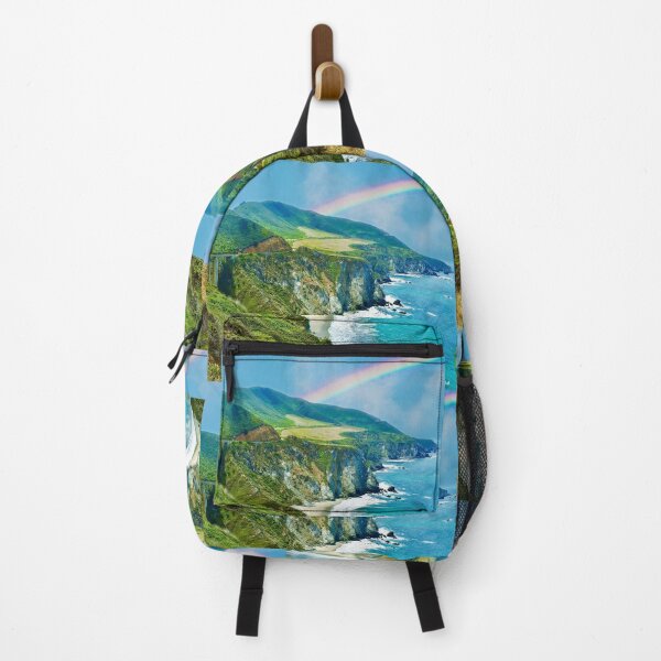 Item preview, Incredible Big Sur California Coast with Bixby Bridge under Rainbow designed and sold by Yogibear & Rachelle .
