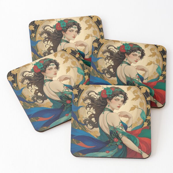 Item preview, Art Nouveau Lady in Rich Hues designed and sold by Edenglow Prints & Peculiars.