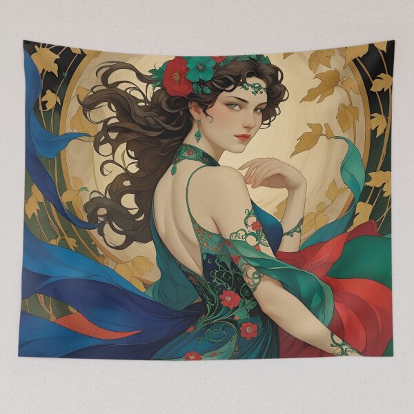 Item preview, Art Nouveau Lady in Rich Hues designed and sold by Edenglow Prints & Peculiars.