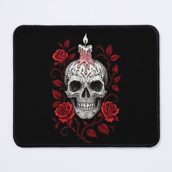 Item preview, Gothic Skull with Roses Candle designed and sold by MysticArtisan.