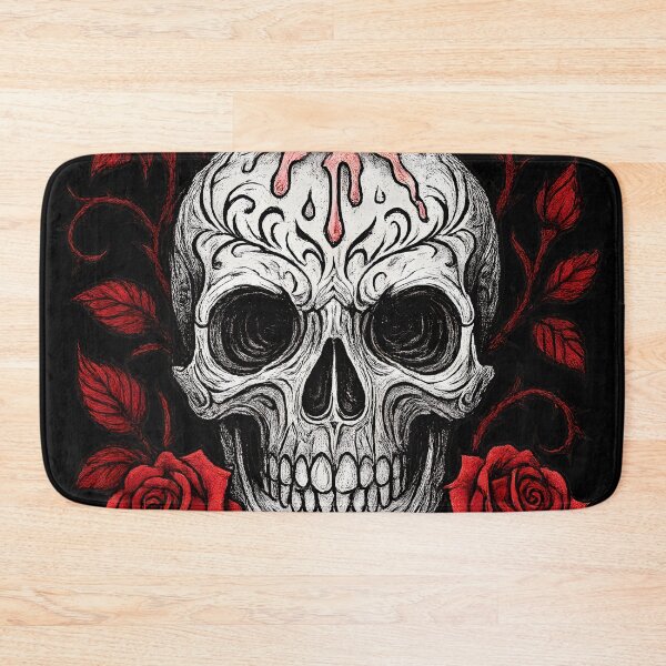 Item preview, Gothic Skull with Roses Candle designed and sold by MysticArtisan.