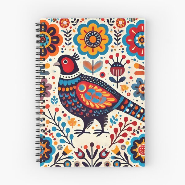 Item preview, Scandinavian Folk Art Colourful Folk Pheasant by heidiannemorris © designed and sold by FOLK ART FUSION.