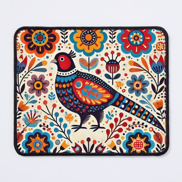 Item preview, Scandinavian Folk Art Colourful Folk Pheasant by heidiannemorris © designed and sold by FOLK ART FUSION by heidiannemorris.