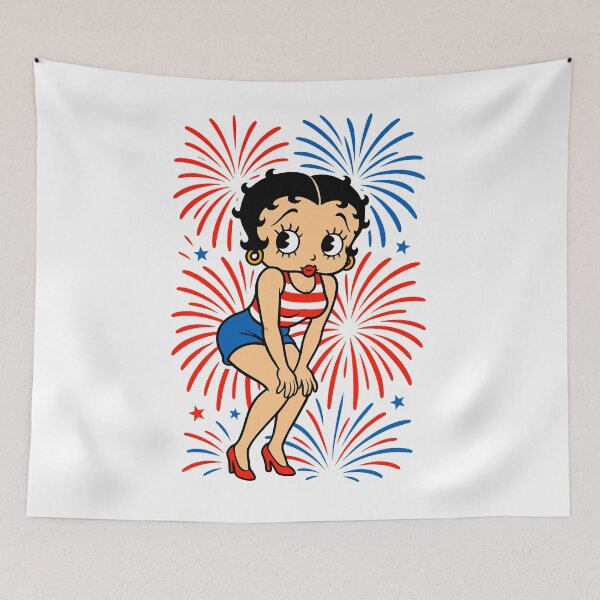 Item preview, Vintage Betty Boop Inspired 4th of July Girl – Stars and Fireworks Style designed and sold by Artbyminga.