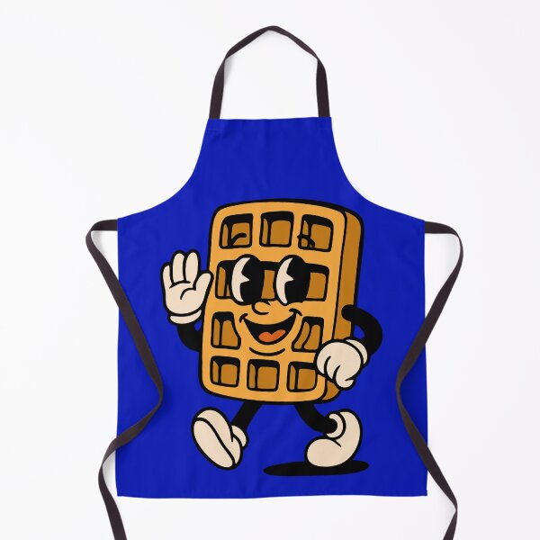 Item preview, Funny Waffle Retro Cartoon Style – Waving Waffle with Face designed and sold by Print-Zoo.