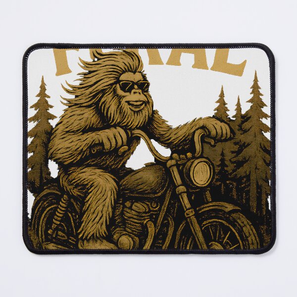 Item preview, Funny Bigfoot Biker Shirt Born to Be Feral No Road No Rules No Razor designed and sold by SquatchCreek.