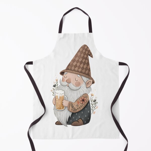 Item preview, Cheerful Gnome with Beer: A whimsical illustration of a gnome enjoying a frothy mug of beer. His tattooed arm and contented expression add a touch of modern charm to this folk character. designed and sold by Marimurmurprint.