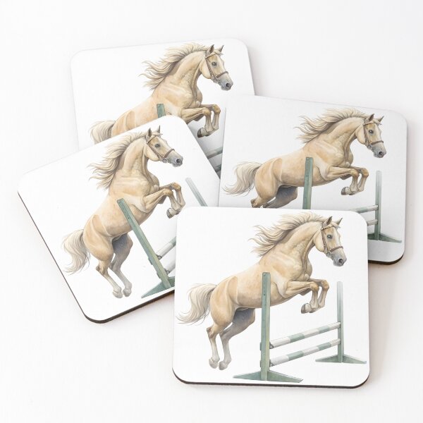 Item preview, Light colored horse jumping over a hurdle transparent PNG file designed and sold by Marimurmurprint.